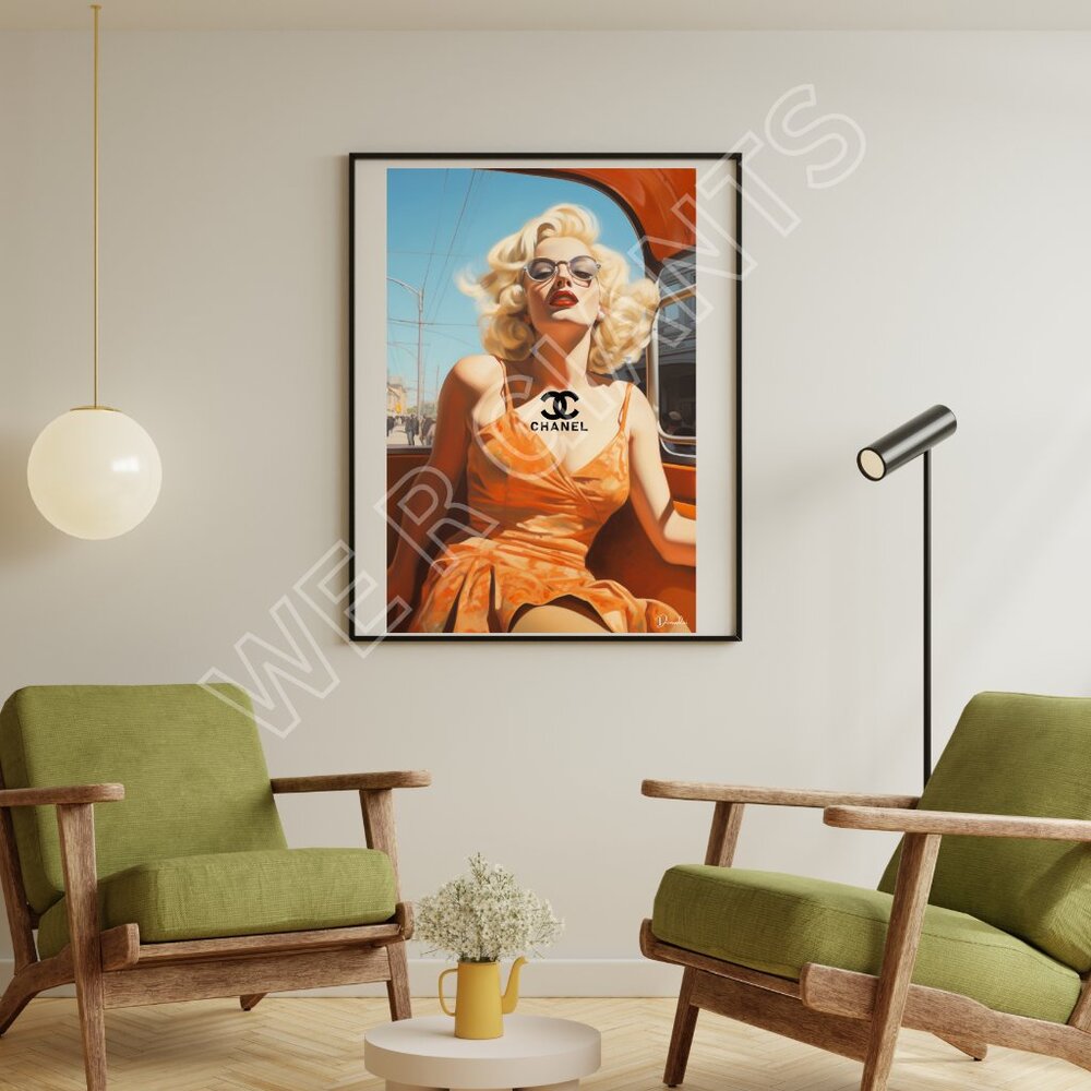 Limited Edition CHANEL Marilyn Monroe Art  24" x 36"